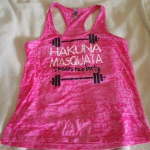 Next level apparel “Hakuna MaSquata. It means nice booty" work out tank top. XL